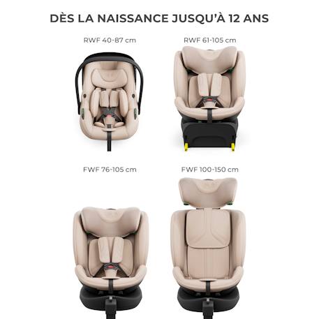 Système Modulaire Siège Auto Kinderkraft ENDURA SAFE 3 en 1 avec Base Pivotante ISOFIX, i-Size 40-150 cm et Rotation 360° Beige+Gris+Noir 3 - vertbaudet enfant 