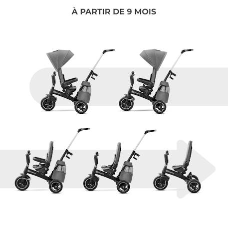 Tricycle Évolutif Kinderkraft EASYTWIST 5 en 1 avec Siège Rotatif 360°, Roues PU Increvables et Capote UPF50+ Beige+Gris+Noir+Vert 8 - vertbaudet enfant 
