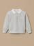 Sweat polo brodé fille Gris chine clair 1 - vertbaudet enfant 