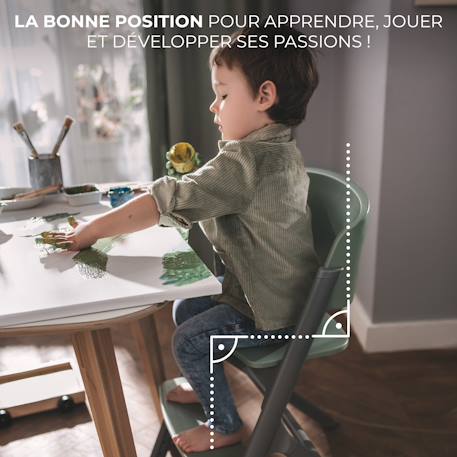 Chaise Haute Évolutive Kinderkraft LIVY 3 en 1 avec Assise Réglable, Repose-Pieds Ajustable et Charge jusqu’à 110 kg Gris+Rose 9 - vertbaudet enfant 