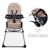 Chaise Haute Bébé Kinderkraft BINCI pliable et compacte avec plateau réglable, harnais 5 points et repose-pieds Beige+Grey+Light grey 4 - vertbaudet enfant 