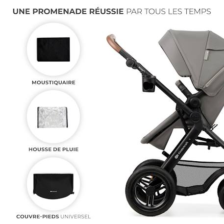 Poussette 3 en 1 Kinderkraft MOOV 2 AIR avec Siège 2 en 1 Transformable, Roues Gonflables et MINK PRO i-Size Inclus Beige+Gris+Gris anthracite+Noir 8 - vertbaudet enfant 