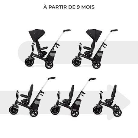 Tricycle Évolutif Kinderkraft EASYTWIST 5 en 1 avec Siège Rotatif 360°, Roues PU Increvables et Capote UPF50+ Beige+Gris+Noir+Vert 14 - vertbaudet enfant 