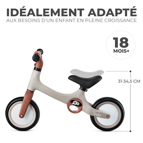 Draisienne TOVE Ultra Légère avec Selle Réglable, Roues EVA Increvables et Poignées de Transport Pratiques Beige+Menthe+Rosa 3 - vertbaudet enfant 