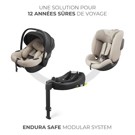 Siège Auto Bébé Kinderkraft I-LITE avec Base ENDURA SAFE FX, Rotation 90°, ISOFIX, AIR FLOW et Harnais 5 Points Beige+Gris+Noir 2 - vertbaudet enfant 