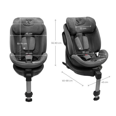 Siège Auto Kinderkraft XRIDER 2 i-Size avec Rotation 360°, ISOFIX, SPS+, H-GUARD+, EASY GROW et Jambe de Force Gris+Noir+Vert 6 - vertbaudet enfant 
