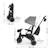 Tricycle Évolutif Kinderkraft JAZZ 3 Pliable avec Siège Pivotant, Position Semi-Allongée, Mode Draisienne et Capote UPF 50+ Beige+Gris+Rosa+Vert 12 - vertbaudet enfant 