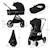 Poussette 2 en 1 Kinderkraft NEA 2 avec Nacelle Spacieuse, Roues Amorties, Siège Réversible et Pliage Compact Beige+Beige/sable+Gris+Gris clair+Noir+Noir/argent 36 - vertbaudet enfant 
