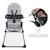 Chaise Haute Bébé Kinderkraft BINCI pliable et compacte avec plateau réglable, harnais 5 points et repose-pieds Beige+Grey+Light grey 10 - vertbaudet enfant 