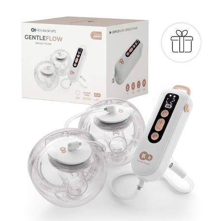 Tire-Lait Électrique Double Kinderkraft GENTLEFLOW avec Mémoire des Réglages, Batterie USB-C et 3 Modes de Tirage Gold+Pink 6 - vertbaudet enfant 
