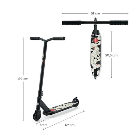Trottinette Freestyle Kinderkraft SOLIS avec Roulements ABEC-9, Roues PU 100 mm, Guidon en Y, Frein Arrière et Cadre Robuste Noir+Rose+Vert 6 - vertbaudet enfant 