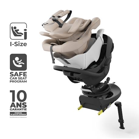 Siège Auto Bébé Kinderkraft I-LITE avec Base ENDURA SAFE FX, Rotation 90°, ISOFIX, AIR FLOW et Harnais 5 Points Beige+Gris+Noir 3 - vertbaudet enfant 
