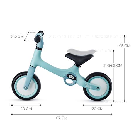Draisienne TOVE Ultra Légère avec Selle Réglable, Roues EVA Increvables et Poignées de Transport Pratiques Beige+Menthe+Rosa 12 - vertbaudet enfant 
