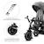 Tricycle Évolutif Kinderkraft EASYTWIST 5 en 1 avec Siège Rotatif 360°, Roues PU Increvables et Capote UPF50+ Beige+Gris+Noir+Vert 9 - vertbaudet enfant 