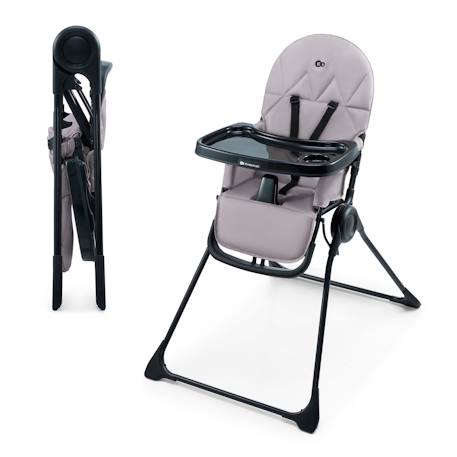 Chaise Haute Bébé Kinderkraft BINCI pliable et compacte avec plateau réglable, harnais 5 points et repose-pieds Beige+Grey+Light grey 7 - vertbaudet enfant 