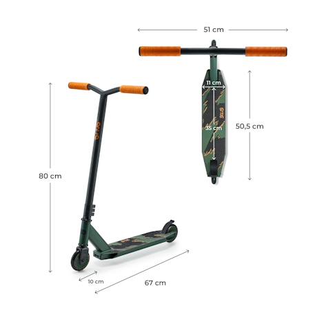 Trottinette Freestyle Kinderkraft SOLIS avec Roulements ABEC-9, Roues PU 100 mm, Guidon en Y, Frein Arrière et Cadre Robuste Noir+Rose+Vert 18 - vertbaudet enfant 