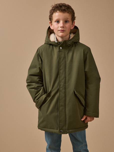 Parka doublée sherpa garçon Kaki 5 - vertbaudet enfant 