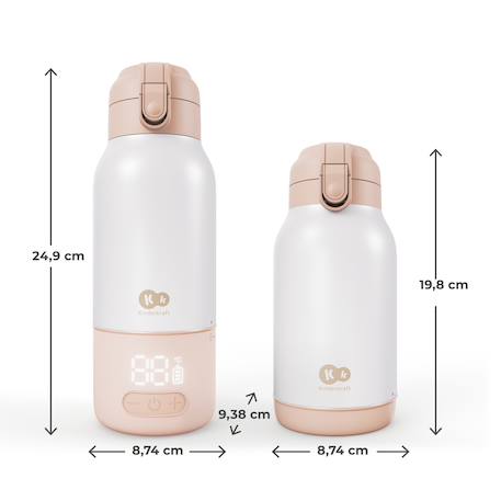Chauffe-Biberon Mobile Kinderkraft GAJA 2 en 1 avec Thermos 500 ml, Écran Numérique, Chauffe Rapide et Maintien au Chaud 20 h Beige+Vert 6 - vertbaudet enfant 