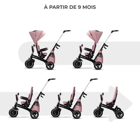 Tricycle Évolutif Kinderkraft EASYTWIST 5 en 1 avec Siège Rotatif 360°, Roues PU Increvables et Capote UPF50+ Beige+Gris+Noir+Rose+Vert 20 - vertbaudet enfant 