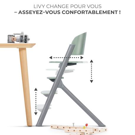 Chaise Haute Évolutive Kinderkraft LIVY 4 en 1 avec Transat Bébé, Assise Réglable, Repose-Pieds Ajustable et Charge 110 kg Gris+Rose+vert 15 - vertbaudet enfant 