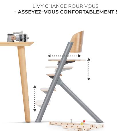 Chaise Haute Évolutive Kinderkraft LIVY 4 en 1 avec Transat Bébé, Assise Réglable, Repose-Pieds Ajustable et Charge 110 kg Gris+Rose+vert 5 - vertbaudet enfant 