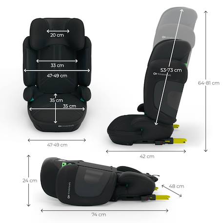 Siège Auto Kinderkraft XPAND 2 PRO i-Size avec ISOFIX, DUO EXPAND SYSTEM, H-GUARD et Protection SPS Beige+Gris+Noir+Vert 18 - vertbaudet enfant 