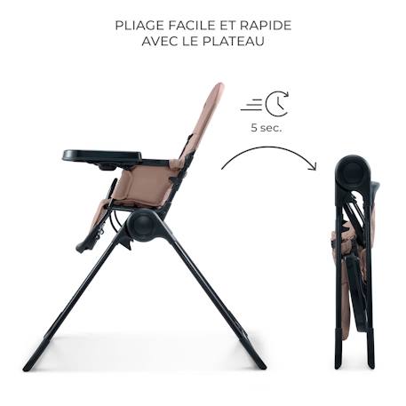 Chaise Haute Bébé Kinderkraft BINCI pliable et compacte avec plateau réglable, harnais 5 points et repose-pieds Beige+Grey+Light grey 2 - vertbaudet enfant 