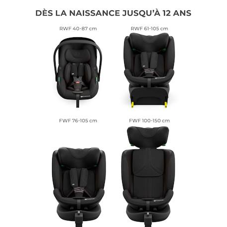 Système Modulaire Siège Auto Kinderkraft ENDURA SAFE 3 en 1 avec Base Pivotante ISOFIX, i-Size 40-150 cm et Rotation 360° Beige+Gris+Noir 15 - vertbaudet enfant 