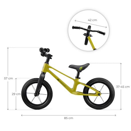 Draisienne Kinderkraft ETER avec Cadre en Nylon Léger, Selle Réglable, Roues PU 12 Pouces et Poignées Antidérapantes Jaune citron+Noir 6 - vertbaudet enfant 