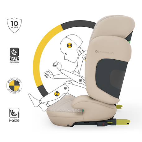 Siège Auto Kinderkraft XPAND 2 PRO i-Size avec ISOFIX, DUO EXPAND SYSTEM, H-GUARD et Protection SPS Beige+Gris+Noir+Vert 4 - vertbaudet enfant 