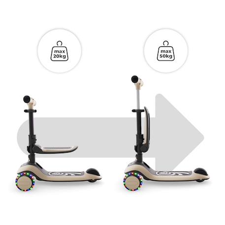 Trottinette 2 en 1 Kinderkraft HALLEY 2 avec Siège Réglable, Direction par Inclinaison, Roues LED et Guidon Ajustable Green+Pink 2 - vertbaudet enfant 
