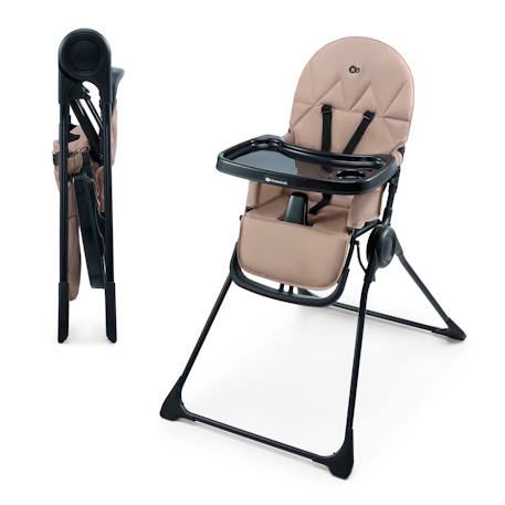 Chaise Haute Bébé Kinderkraft BINCI pliable et compacte avec plateau réglable, harnais 5 points et repose-pieds Beige+Grey+Light grey 1 - vertbaudet enfant 