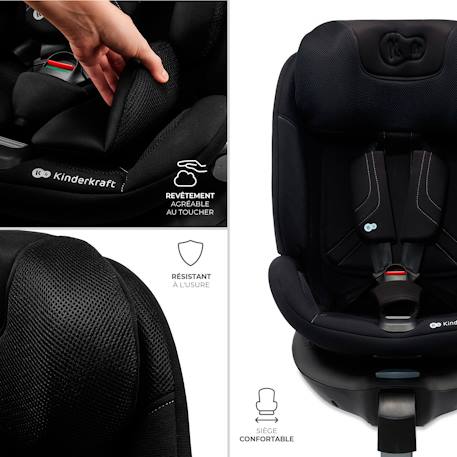 Siège Auto Kinderkraft XRIDER 2 i-Size avec Rotation 360°, ISOFIX, SPS+, H-GUARD+, EASY GROW + organisateur voiture Gris+Noir+Vert 11 - vertbaudet enfant 