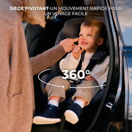 Siège Auto Kinderkraft XRIDER 2 i-Size avec Rotation 360°, ISOFIX, SPS+, H-GUARD+, EASY GROW et Jambe de Force Gris+Noir+Vert 10 - vertbaudet enfant 