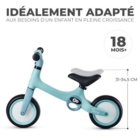 Draisienne TOVE Ultra Légère avec Selle Réglable, Roues EVA Increvables et Poignées de Transport Pratiques Beige+Menthe+Rosa 8 - vertbaudet enfant 