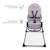 Chaise Haute Bébé Kinderkraft BINCI pliable et compacte avec plateau réglable, harnais 5 points et repose-pieds Beige+Grey+Light grey 11 - vertbaudet enfant 