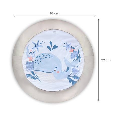 Tapis d’Éveil Kinderkraft COZYPLAY avec Arceaux de Jeux, Jouets Sensoriels, Tapis Lavable, Pliable et Matière Douce Bleu marine+Gris 6 - vertbaudet enfant 