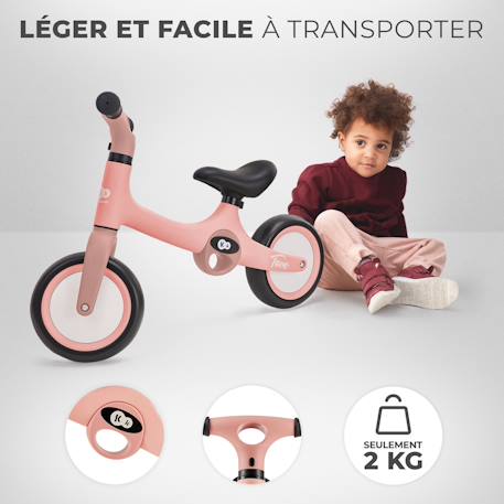 Draisienne TOVE Ultra Légère avec Selle Réglable, Roues EVA Increvables et Poignées de Transport Pratiques Beige+Menthe+Rosa 17 - vertbaudet enfant 