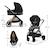 Poussette 3 en 1 Kinderkraft VESTO 2 système de voyage, siège auto mink pro 2, assise réversible, suspension 4 roues Gris+Noir 12 - vertbaudet enfant 