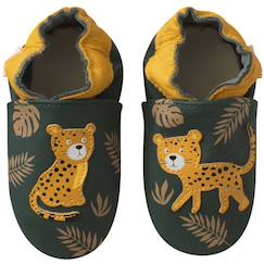 Chaussures-Chaussures fille 23-38-Chaussons-Chaussons bébé cuir souple césar le jaguar