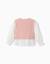 Pull bi-matière en maille et coton Rose clair 2 - vertbaudet enfant 