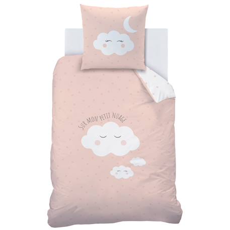 Parure de lit imprimée 100% coton, nuages Rose 3 - vertbaudet enfant 