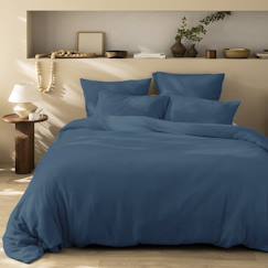 Linge de maison et décoration-Parure de lit unie en coton, gaze de coton