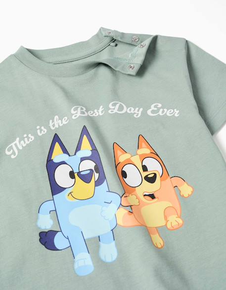 T-shirt en coton avec imprimé bluey et bingo Vert 3 - vertbaudet enfant 
