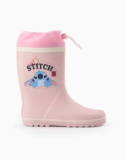 Chaussures-Chaussures fille 23-38-Bottes de pluie-Bottes en caoutchouc avec imprimé stitch et fermeture à cordon