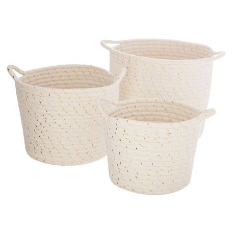 Lot de 3 paniers à anses en coton tress - bodhi Blanc 1 - vertbaudet enfant 