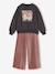 Ensemble fille sweat et pantalon anthracite+écru 1 - vertbaudet enfant 