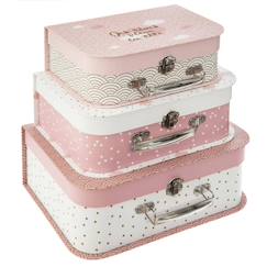 Chambre et rangement-Set de 3 valisettes enfant - douceur