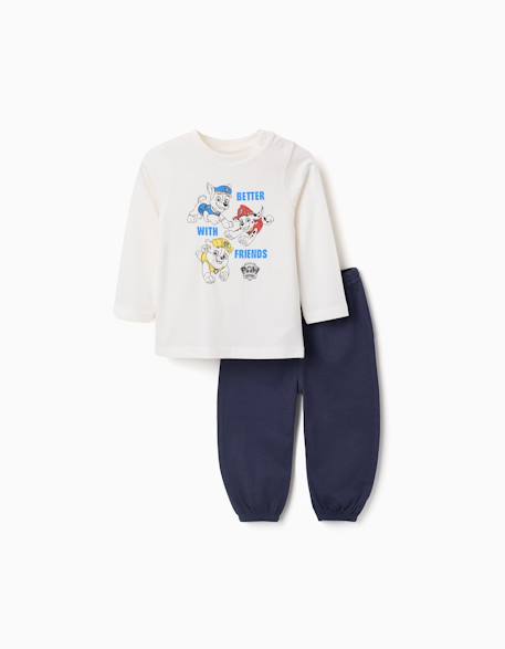 Pyjama en coton à manches longues avec imprimé de la pat' patrouille Blanc 1 - vertbaudet enfant 