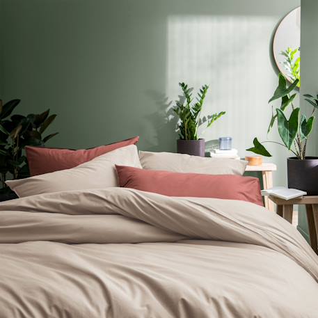 Set de 2 taies d'oreiller unies à volant, coton lavé Anthracite+Blanc+Caramel+Lie de vin+Lin+Miel 26 - vertbaudet enfant 